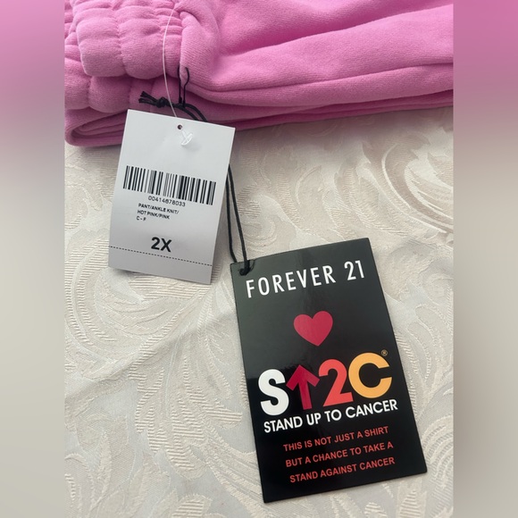 Brand new Forever 21 Pink Cancer Awareness Joggers - Picture 3 of 4